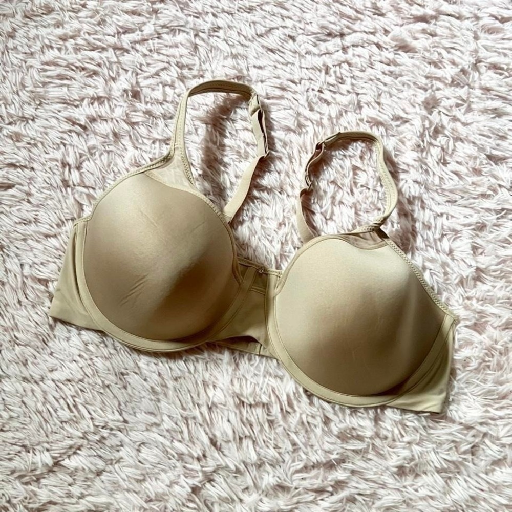 Nude Cream Classic Sheer Panel Padded Bra Bali 42B Feminine Delicate‎ Tshirt